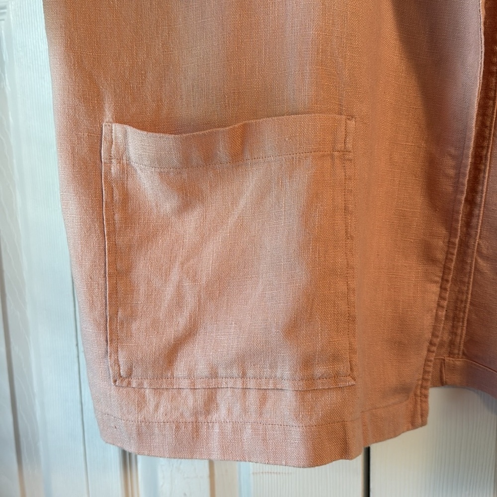 Eileen Fisher Organic Linen Shawl Collar Jacket Dusty Pink Rose Size S - Picture 6 of 15